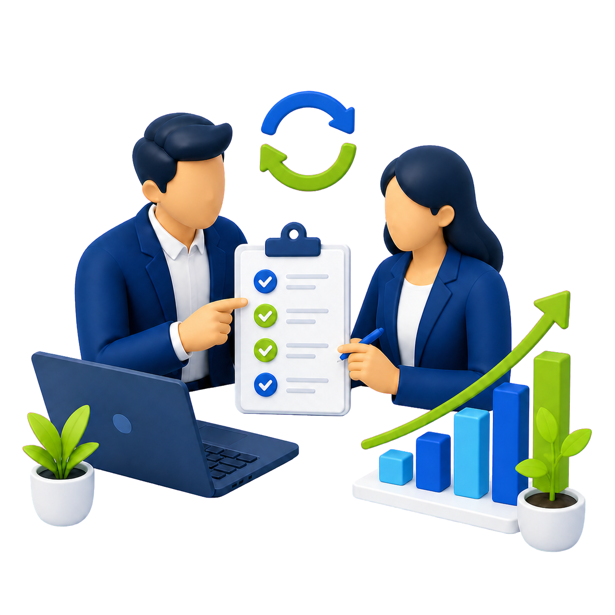 Feedback review and business growth illustration
